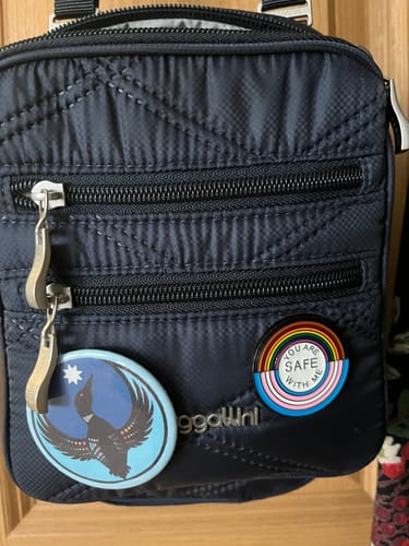 Customer photo review of You Are Safe With Me Pin