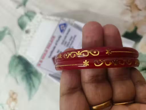 Customer photo review of 22kt (916) Yellow Gold Handmade Pola Bangles/Chooda/Churas for Women with Purity Certificate