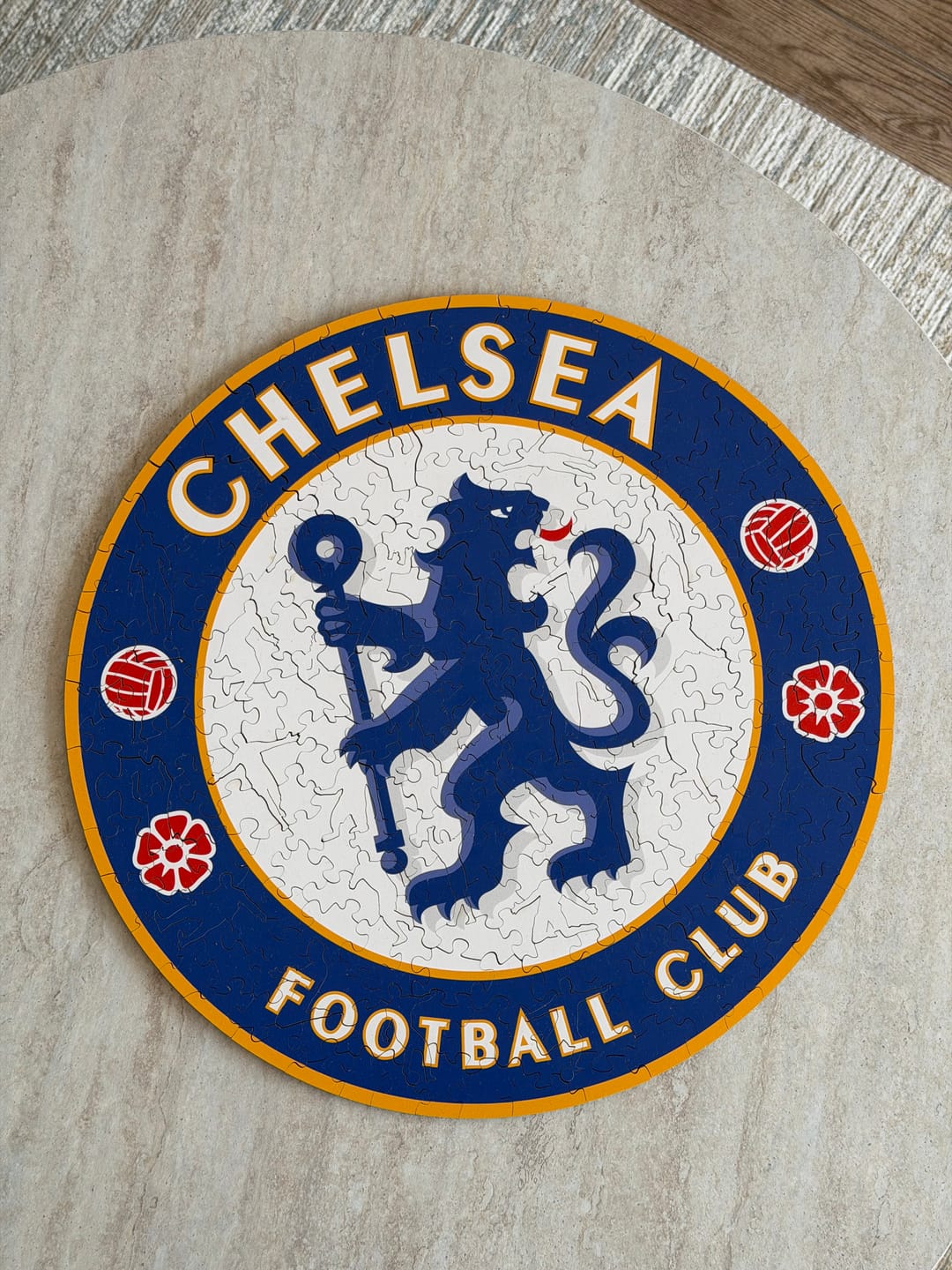 Customer photo review of Chelsea FC® Logo - Wooden Puzzle
