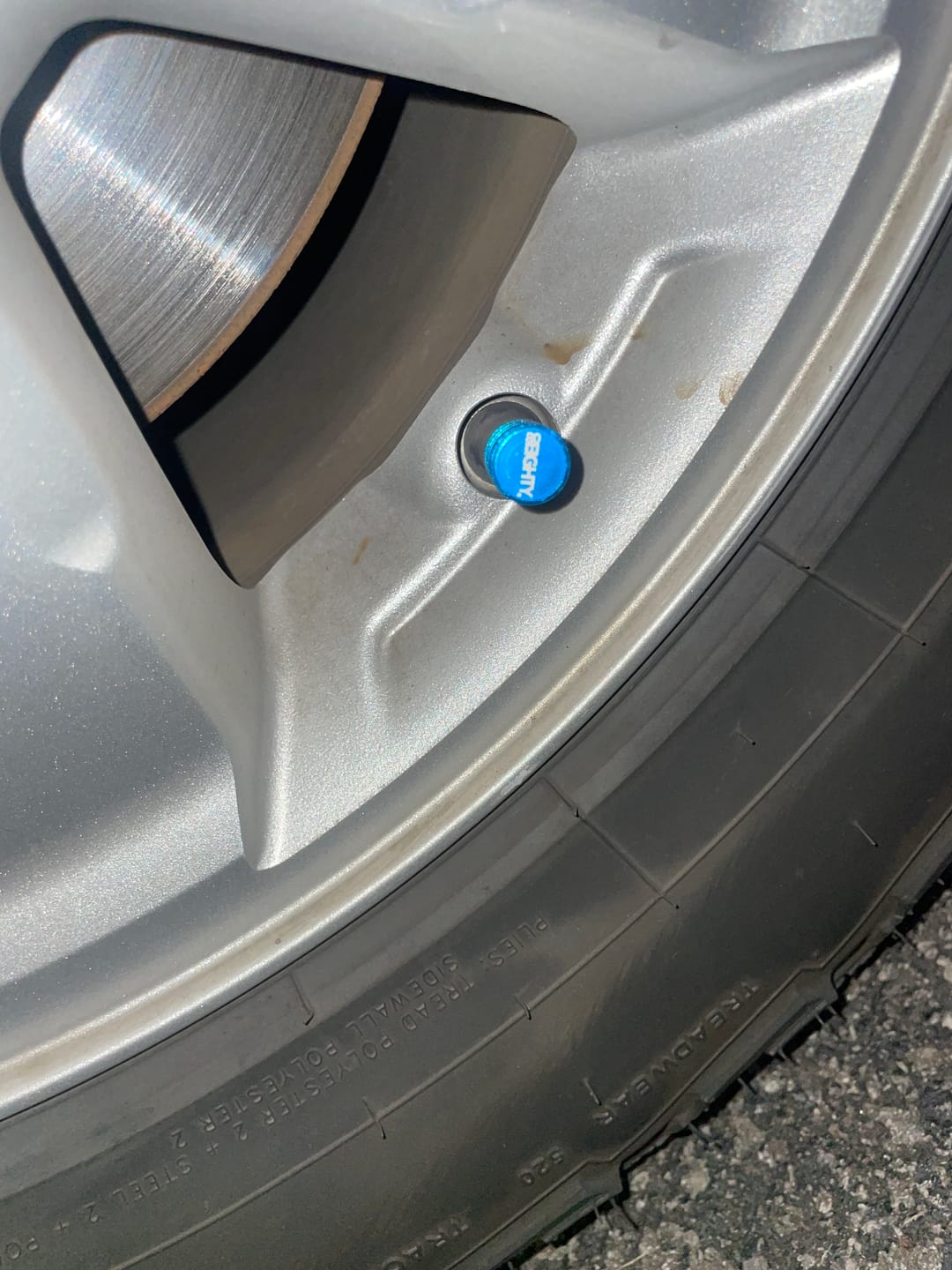 Customer photo review of 80Eighty® Teal Valve Stem Caps