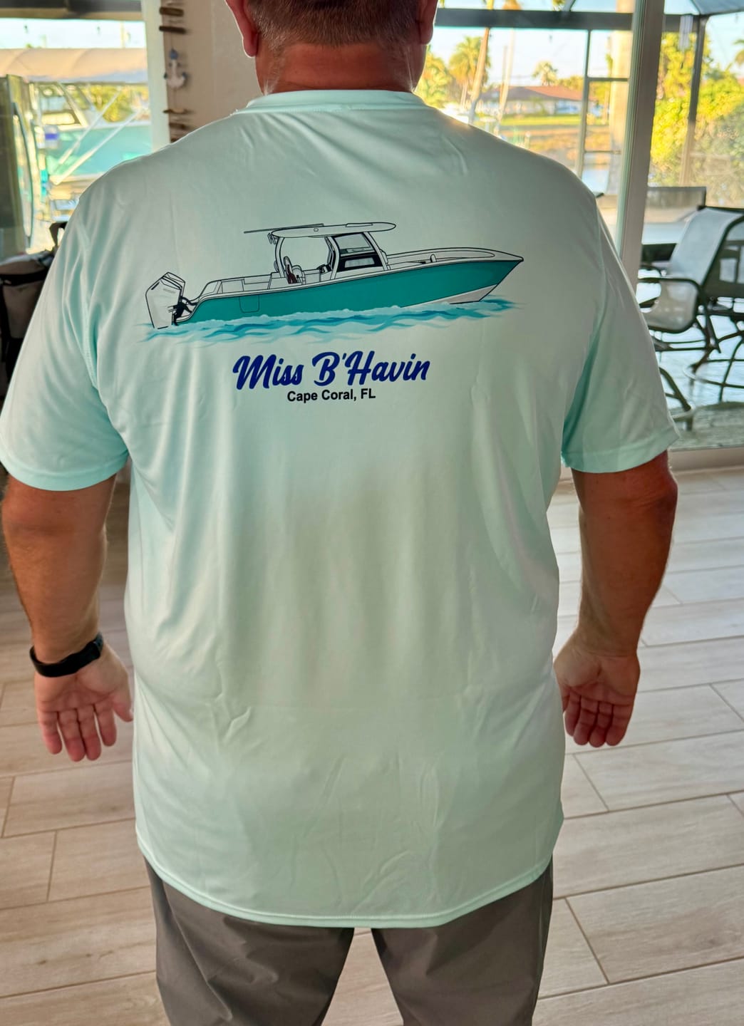 Customer photo review of Dri-Fit Custom Boat Shirts - Short Sleeve