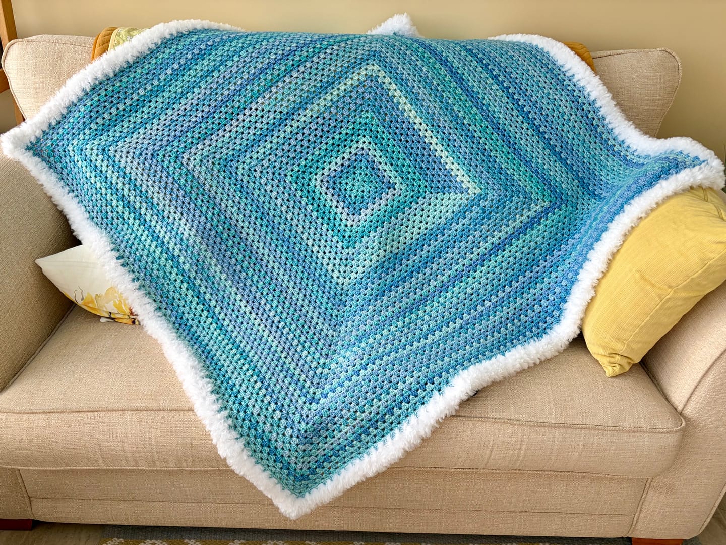 Customer photo review of CrochetPark™ Hearthside Rainbow Blanket Kit