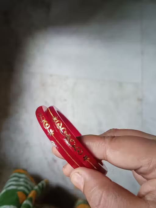 Customer photo review of 22kt (916) Yellow Gold Handmade Pola Bangles/Chooda/Churas for Women with Purity Certificate