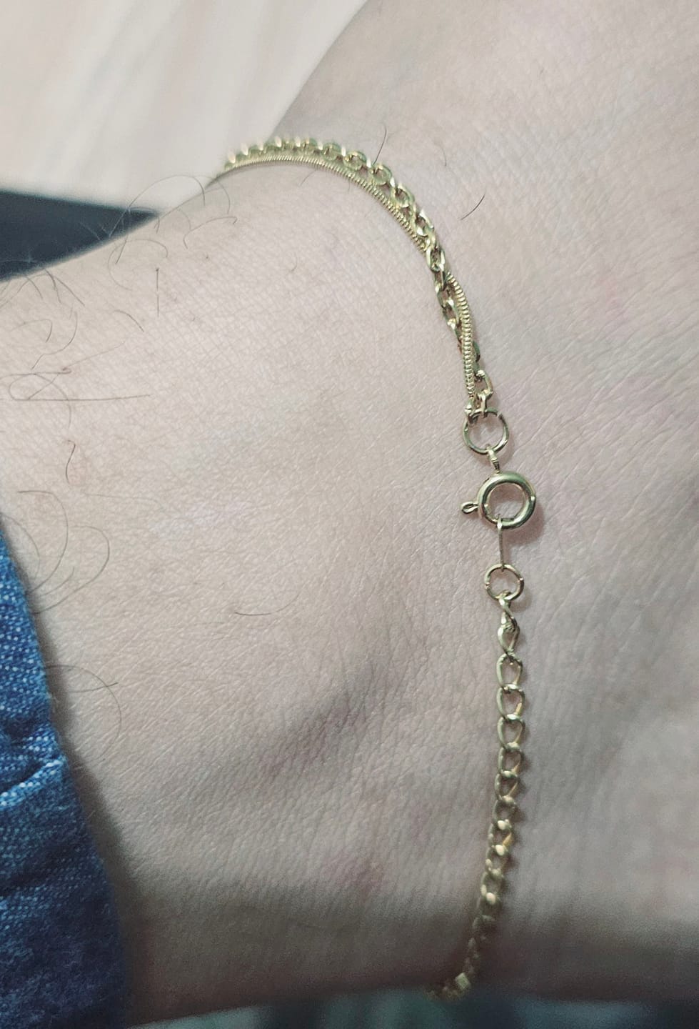 Customer photo review of Two Layered Solid Cable Anklet