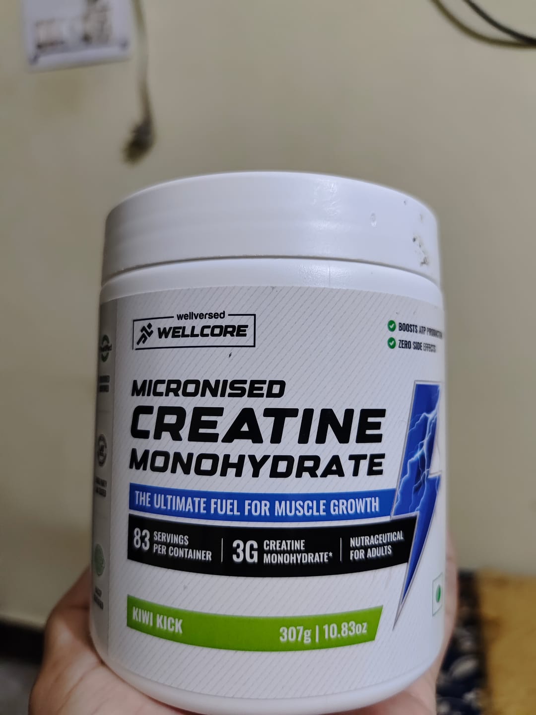 Customer photo review of Wellcore - Pure Micronised Creatine Monohydrate | Kiwi Kick (307g, 83 servings)