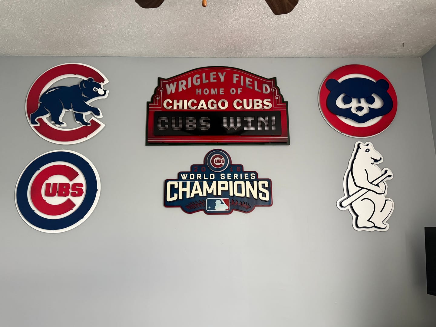 Customer photo review of Chicago Cubs "Walking Cub" Logo 3D Metal Wall Art