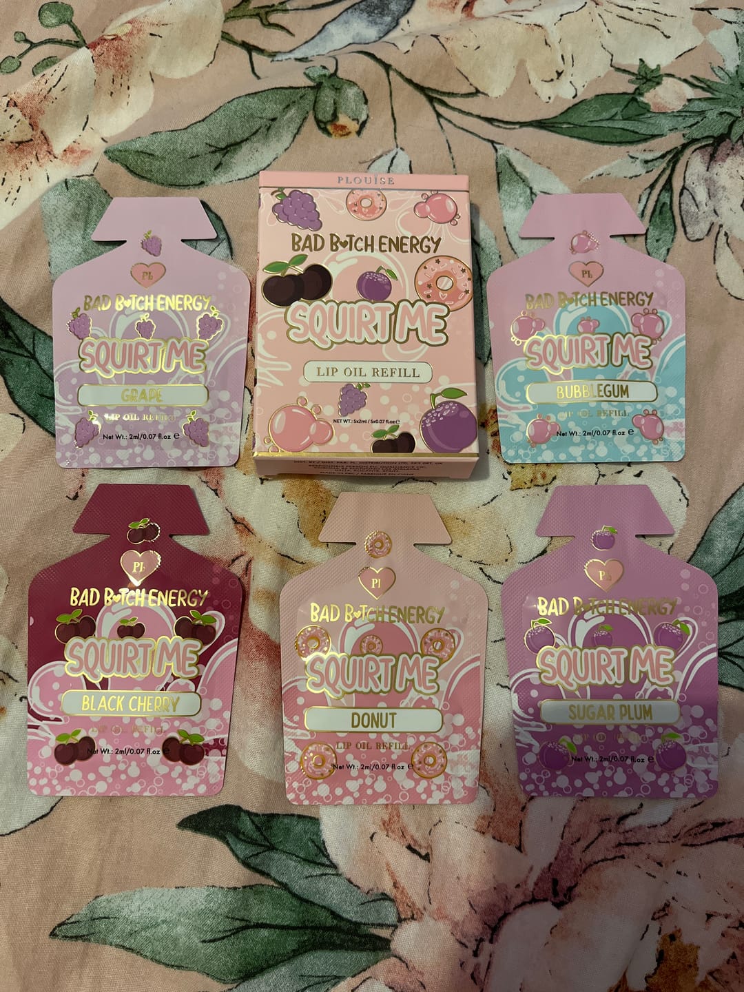 Customer photo review of P. Louise Squirt Me Lip Oil Refill Sachet Packs 2ml
