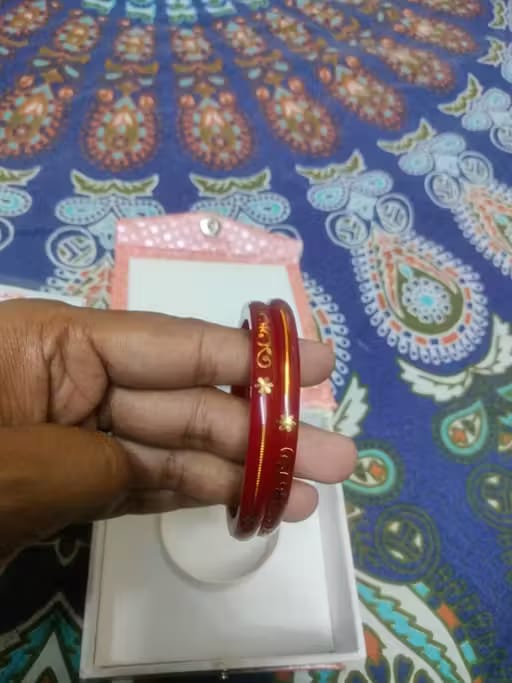 Customer photo review of 22kt (916) Yellow Gold Handmade Pola Bangles/Chooda/Churas for Women with Purity Certificate