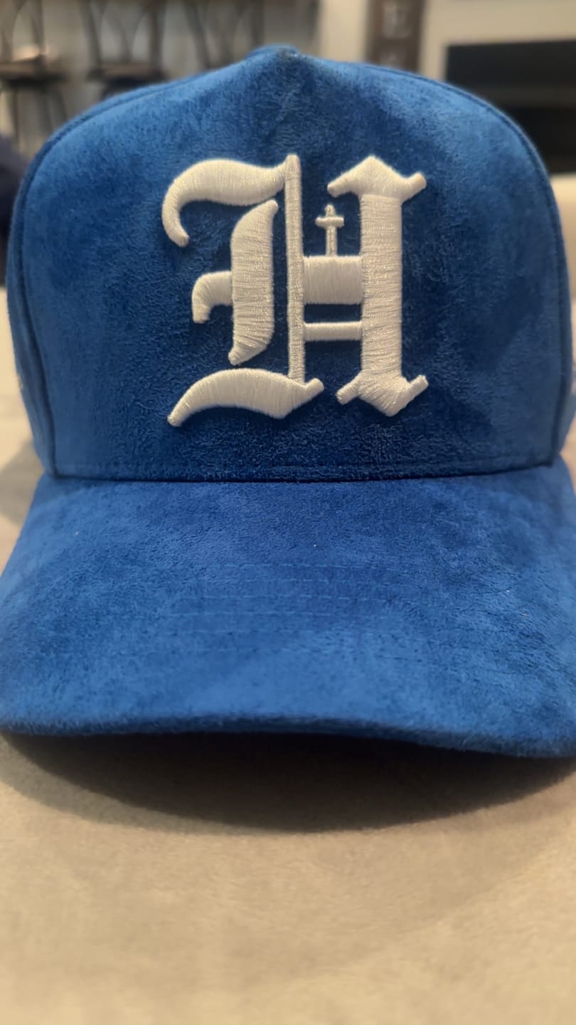 Customer photo review of Blue & White All Sueded Hat