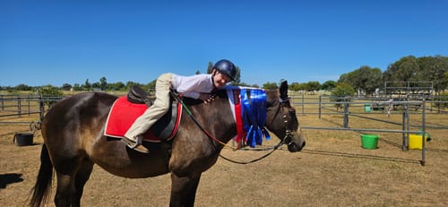 Customer photo review of Childs UNISEX Pony Club White Collared Show Shirt