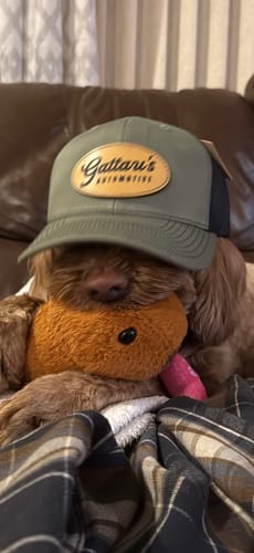 Customer photo review of Richardson 112 Genuine Leather Patch Hats Laser Engraved