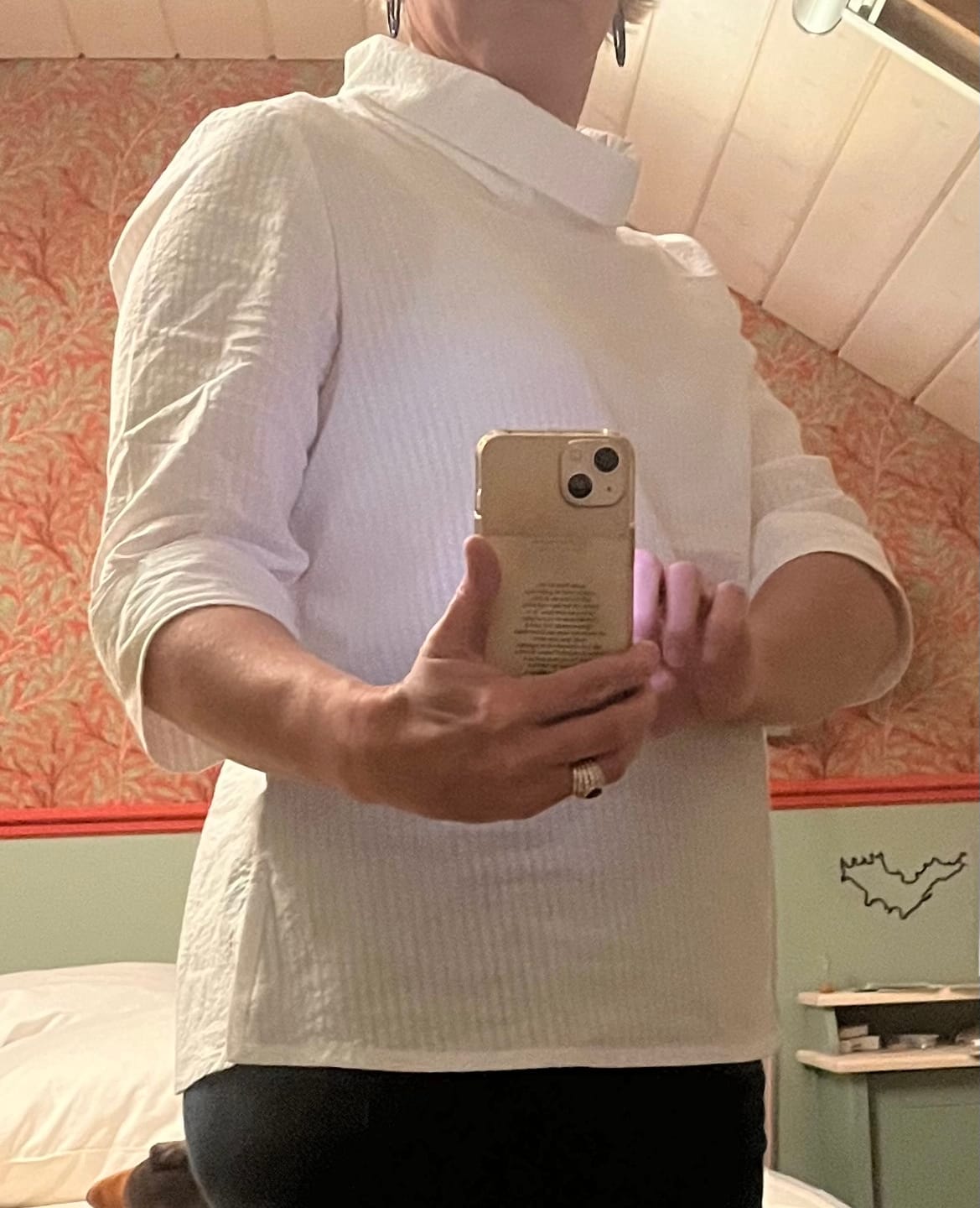 Customer photo review of Blouse Catherine bel armuré de coton blanc