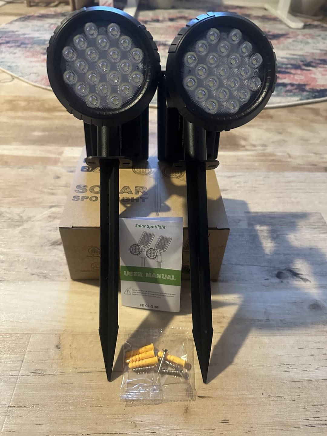 Customer photo review of Solar Garden Spotlight 9 LED – RGB & White, IP65 & Adjustable (2-in-1)