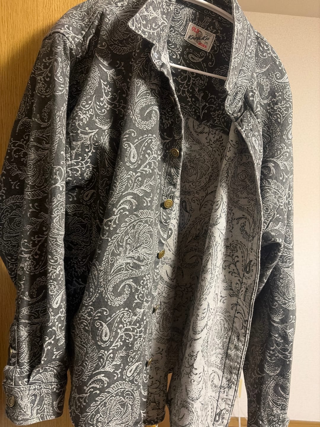 Customer photo review of ジャガードペイズリー総柄ウォッシュデニム長袖シャツ