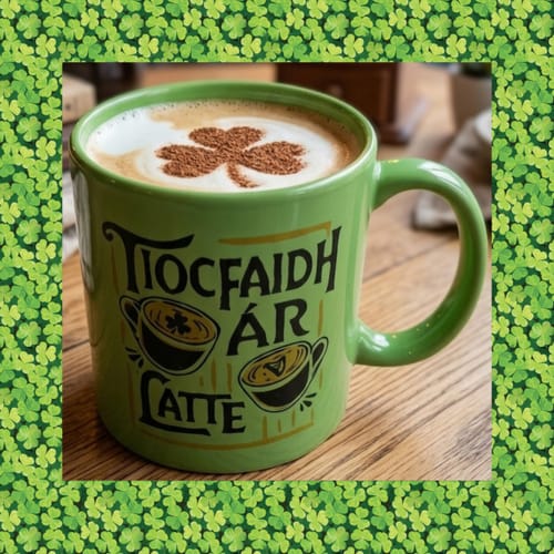 Customer photo review of Tiocfaidh Ar Latte Mug | Fado Fado
