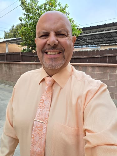 Customer photo review of Light Orange Paisley Silk Men's Tie Pocket Square Cufflinks Set