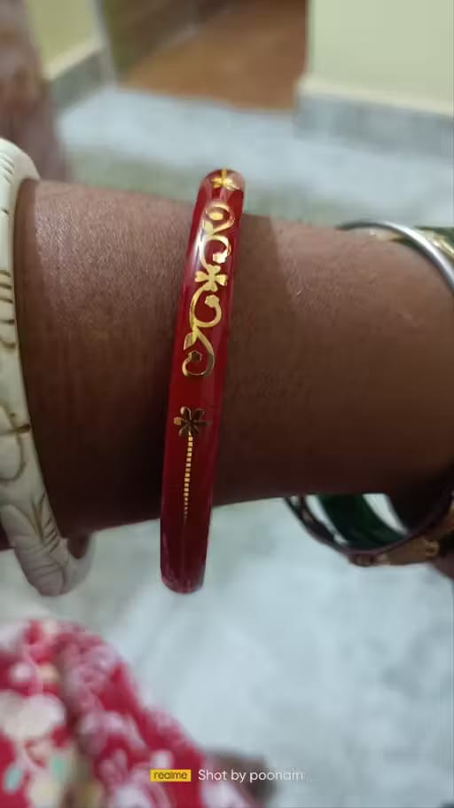Customer photo review of 22kt (916) Yellow Gold Handmade Pola Bangles/Chooda/Churas for Women with Purity Certificate