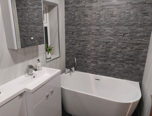 Customer photo review of Hudson Reed Pavo LED Mirror Cabinet with Shaver Socket