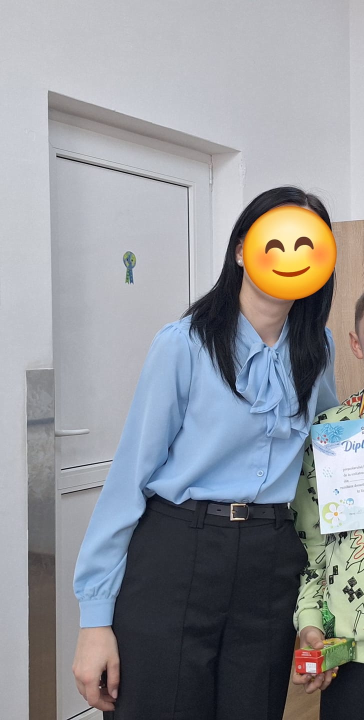 Customer photo review of Camasa Aldina albastra cu nod la guler