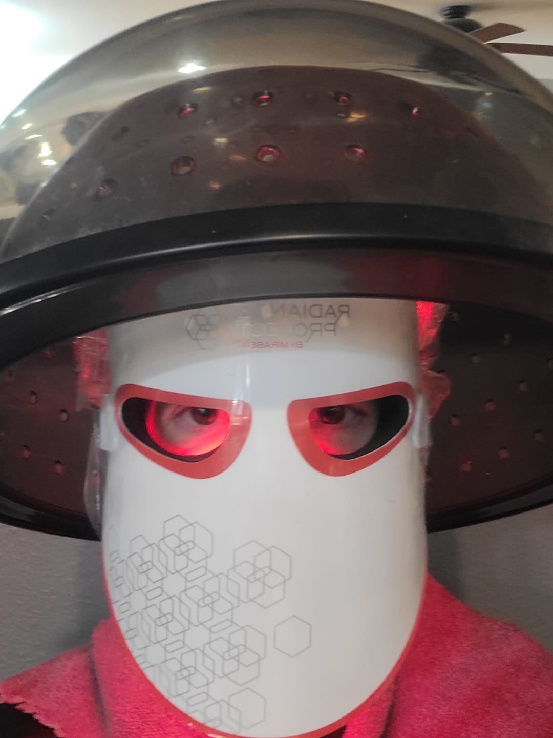 Customer photo review of Phototherapy 7-Color LED Facial Mask with Near Infrared
