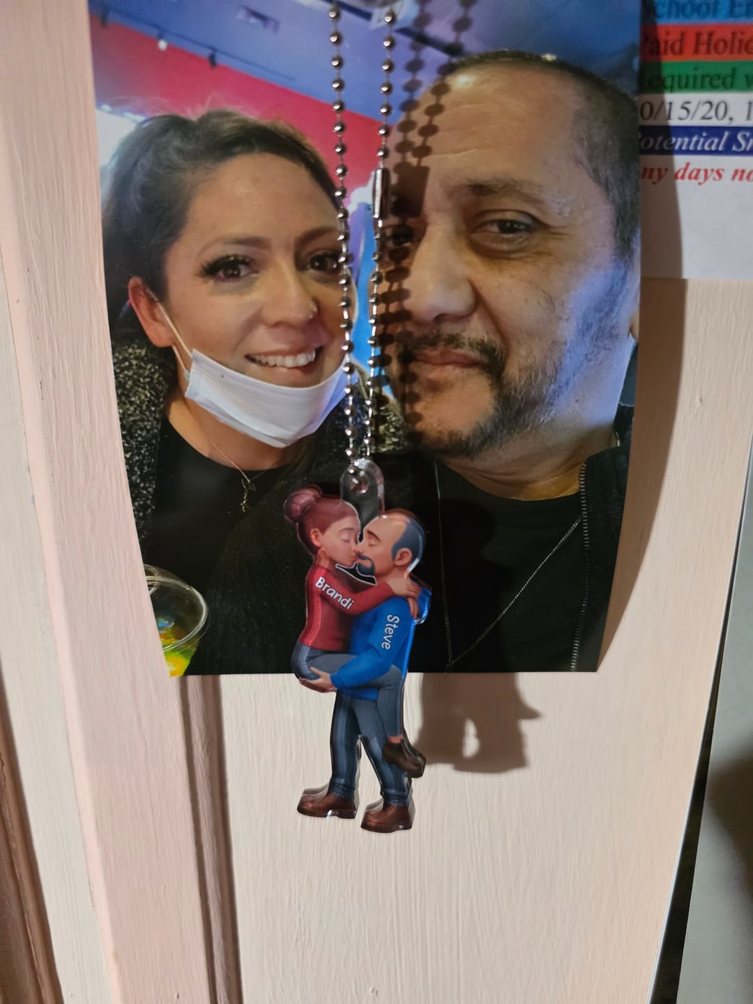 Customer photo review of Personalized Romantic Kissing Couple Acrylic Car Ornament - Anniversary Wedding Gifts For Husband And Wife - Love In Every Piece