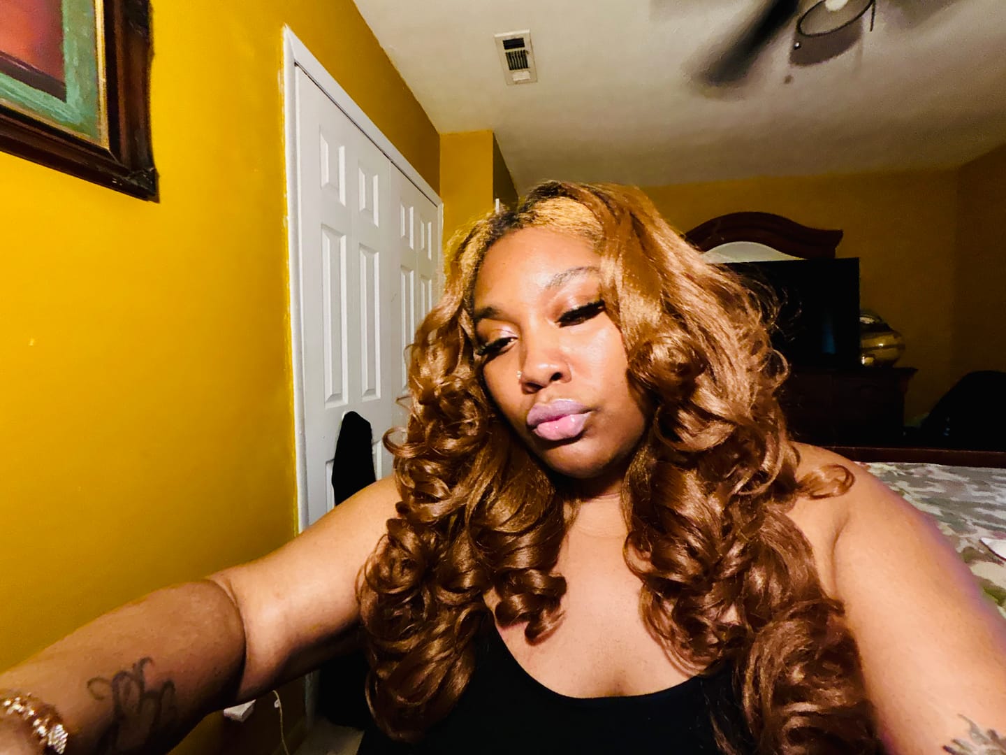 Customer photo review of Sensationnel Instant Weave Drawstring Half Wig Updo - IWD 3