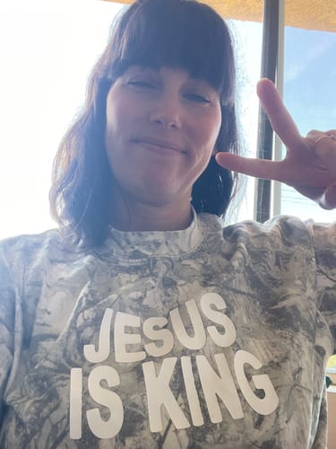 Customer photo review of Pre-Order Jesus Is King Premium Tee