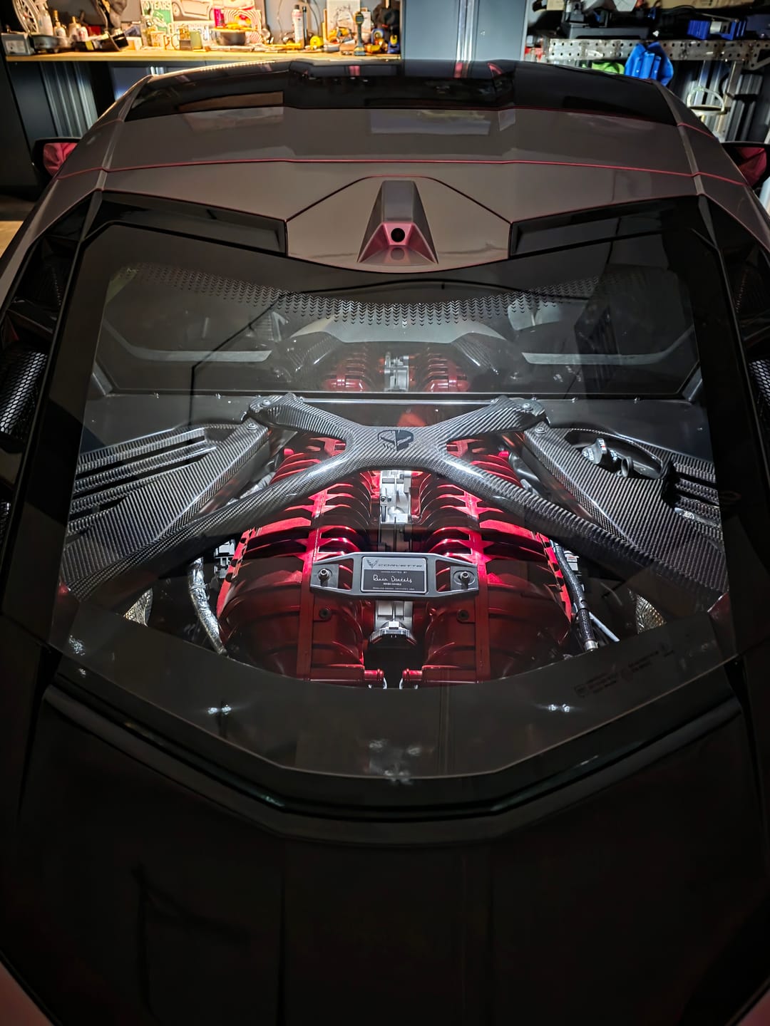 Customer photo review of Chevrolet Corvette C8 DRY CARBON FIBER X-Brace