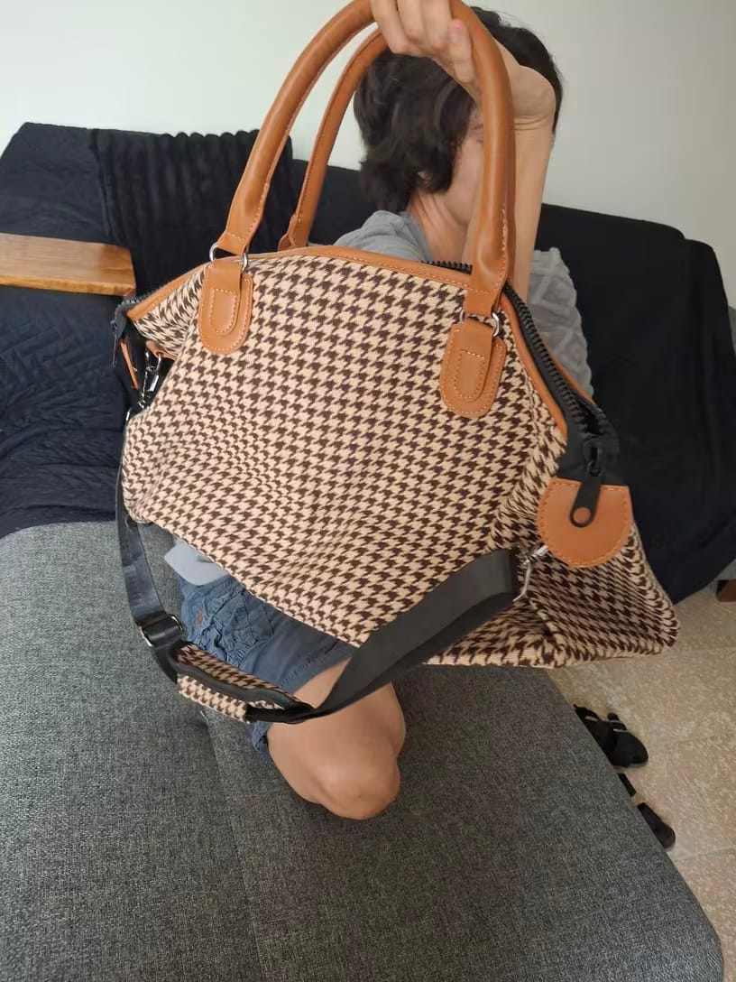 Customer photo review of Houndstooth Duffle Travel Bag