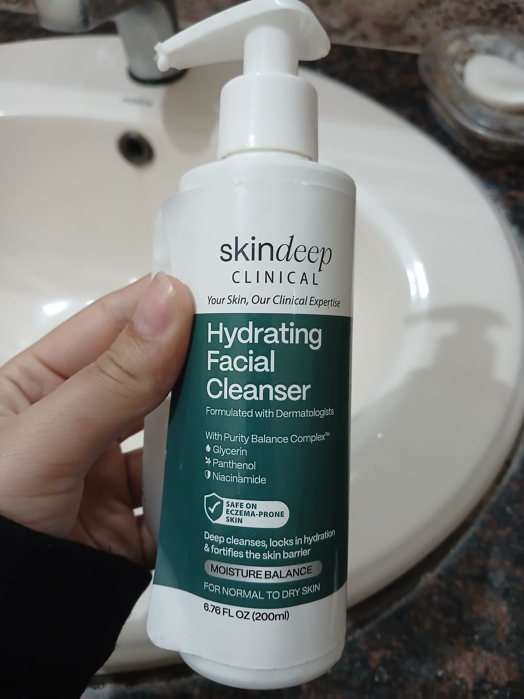 Customer photo review of Hydrating Facial Cleanser