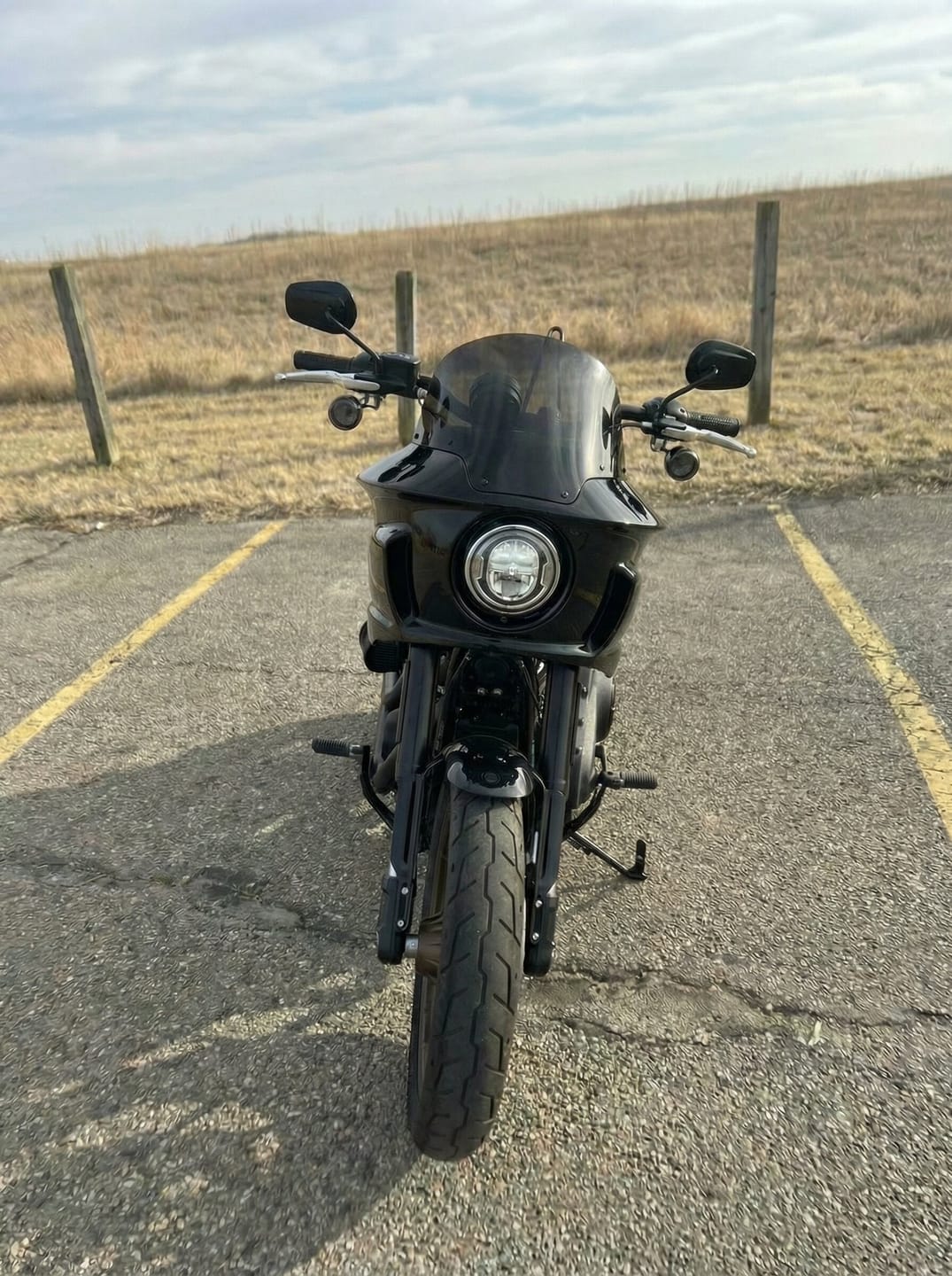 Customer photo review of Viking Darkin Motorcycle Fairing For Harley Softail Low Rider S FXLRS Gloss Black