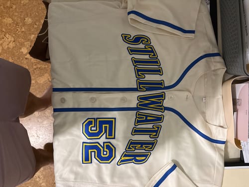 Customer photo review of Custom Cream Royal-Gold Classic Style Authentic Baseball Jersey