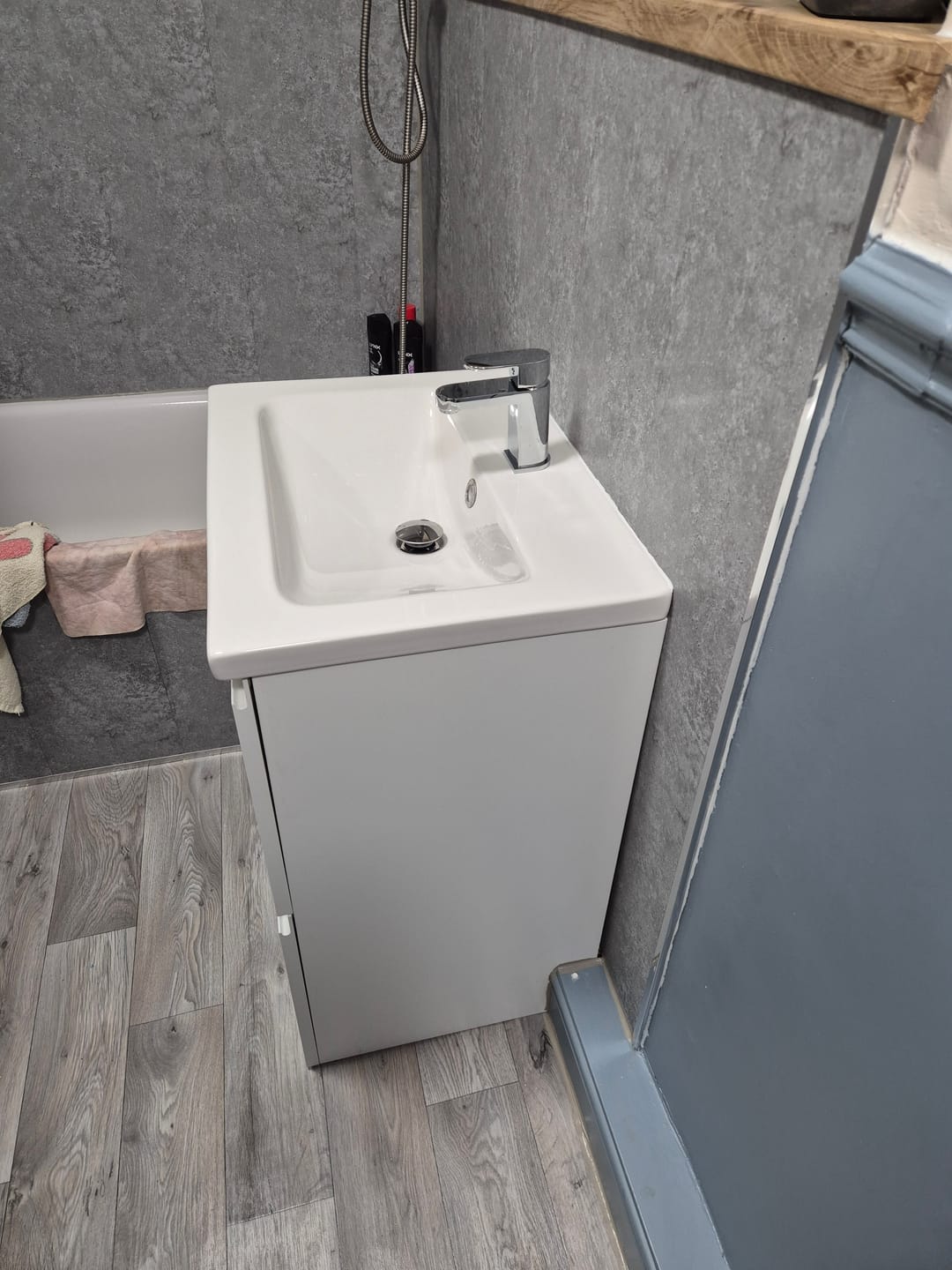 Customer photo review of 8mm Light Concrete Bathroom Wall Panel 2.6M