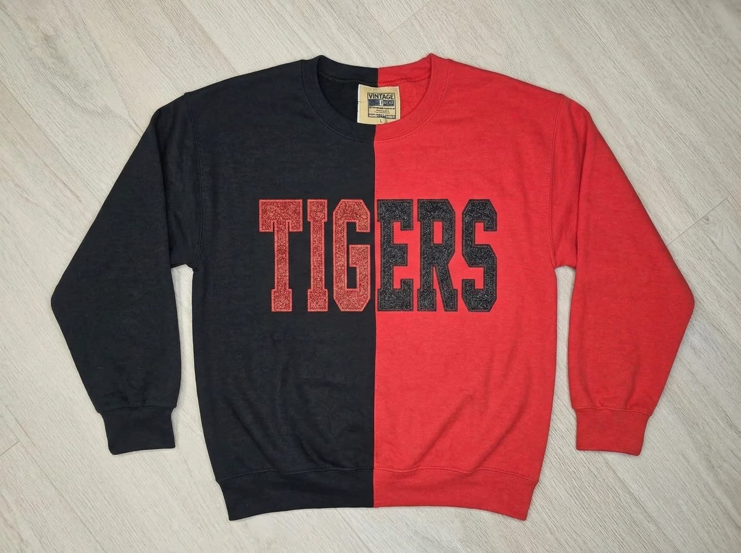 Customer photo review of Custom Glitter Embroidered Two Tone Sweatshirt