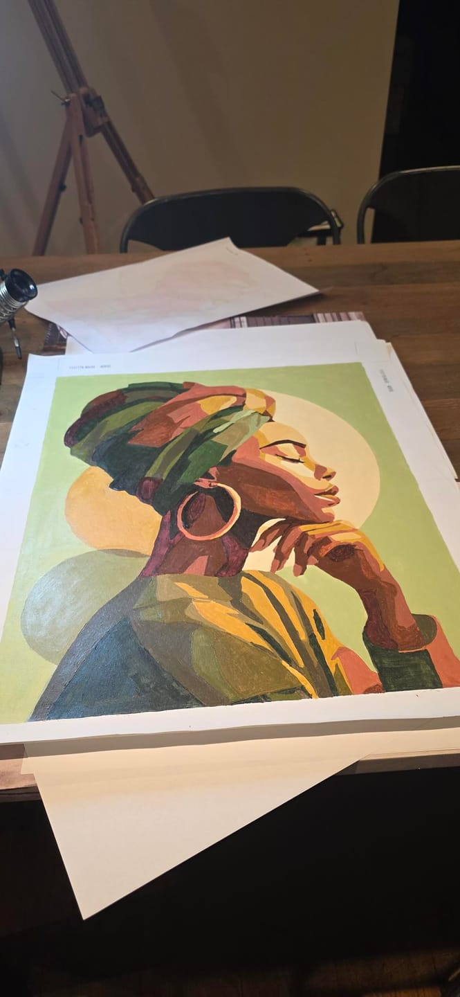 Customer photo review of Golden profile | Paint by Number