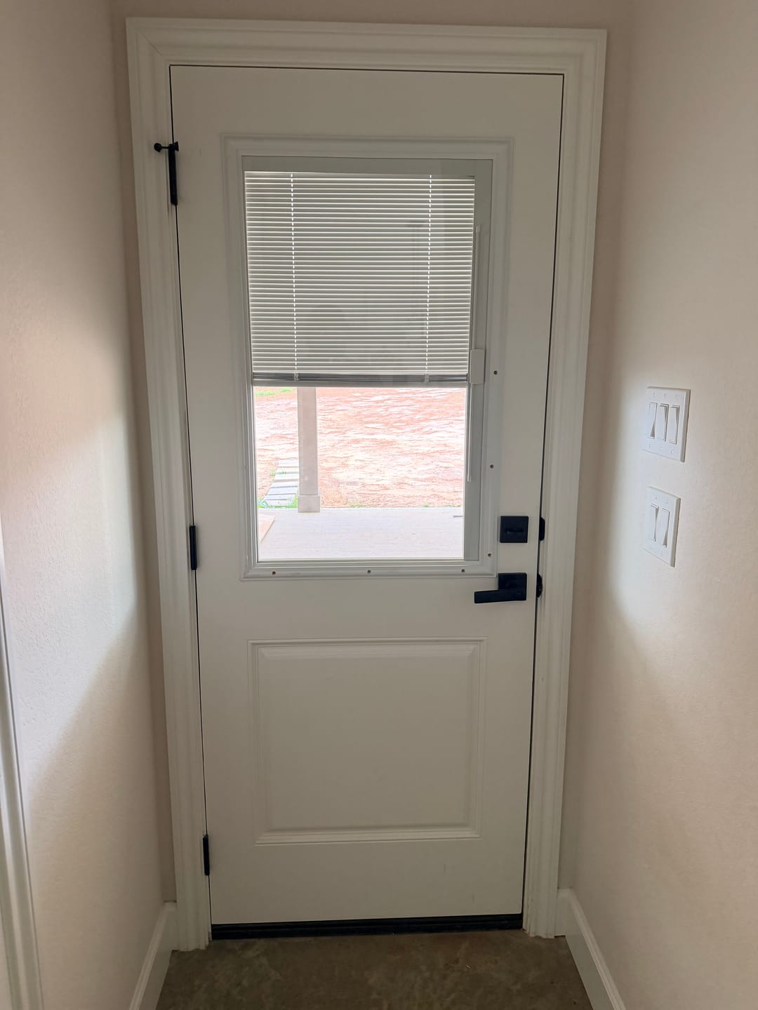 Customer photo review of Raise & Lower Blinds Glass and Frame Kit (Half Lite)