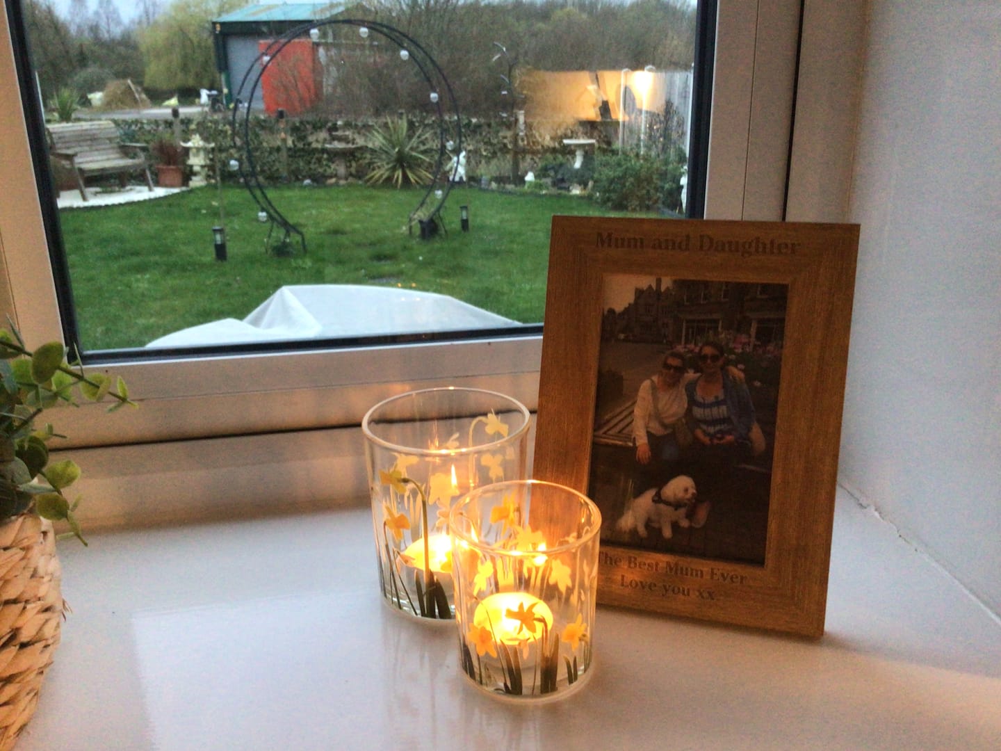 Customer photo review of Rose Glass Candle Holders Duo