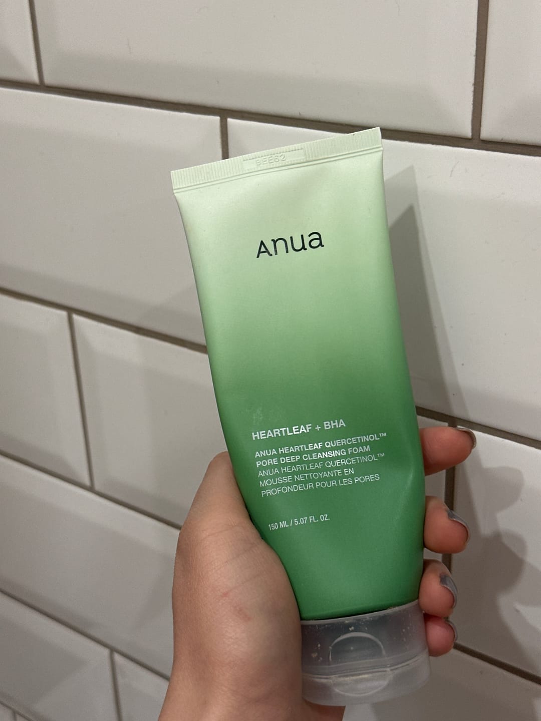 Customer photo review of Putiņas dziļai sejas mazgāšanai un attīrīšanai Anua Heartleaf Quercetinol Deep Pore Cleansing Foam