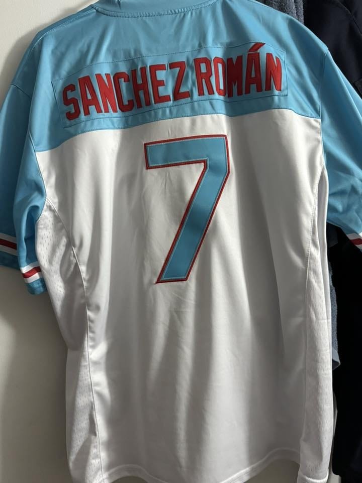 Customer photo review of Puerto Rico Heritage Custom Football Jersey