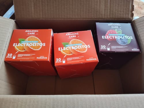 Customer photo review of Electrolitos en Polvo Sabor Berries 30 Sticks