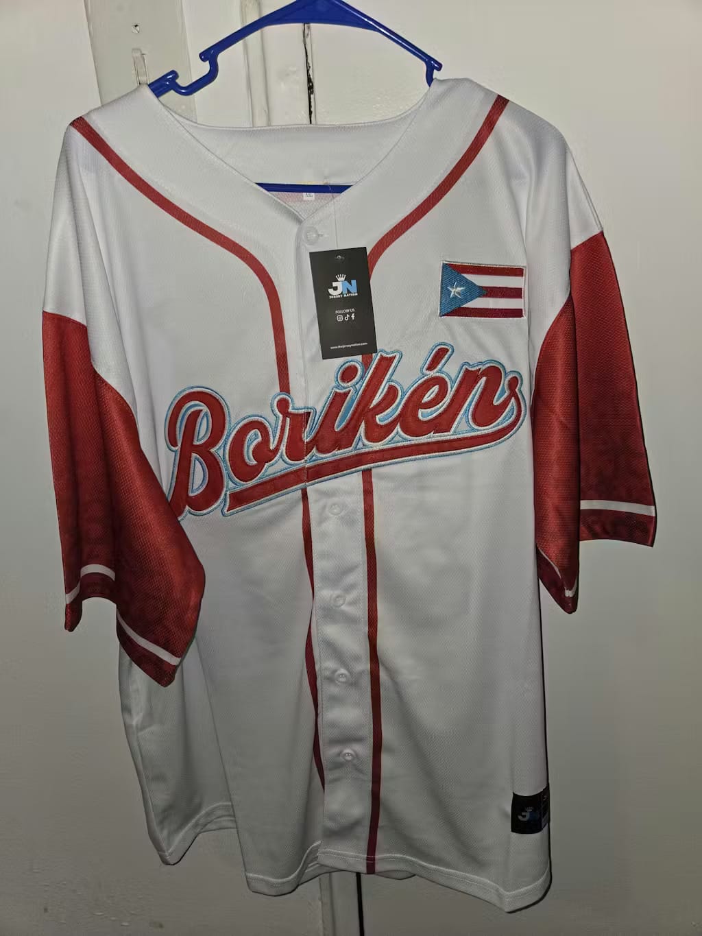Customer photo review of Puerto Rico Heritage Custom Baseball Jersey