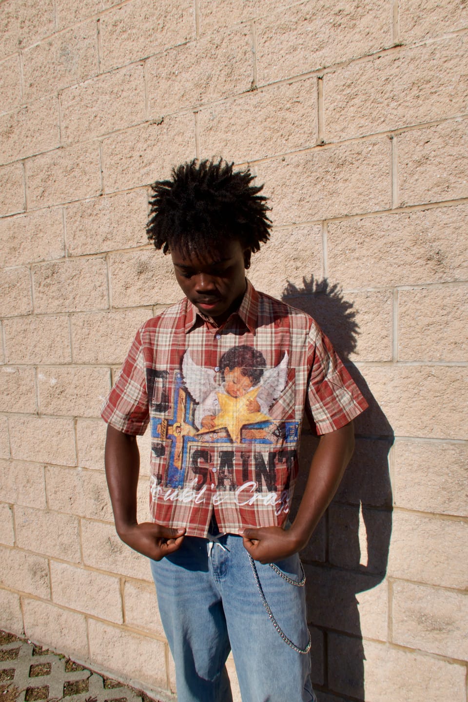 Customer photo review of L.A. Grunge Cracked Cherub Shirt-427
