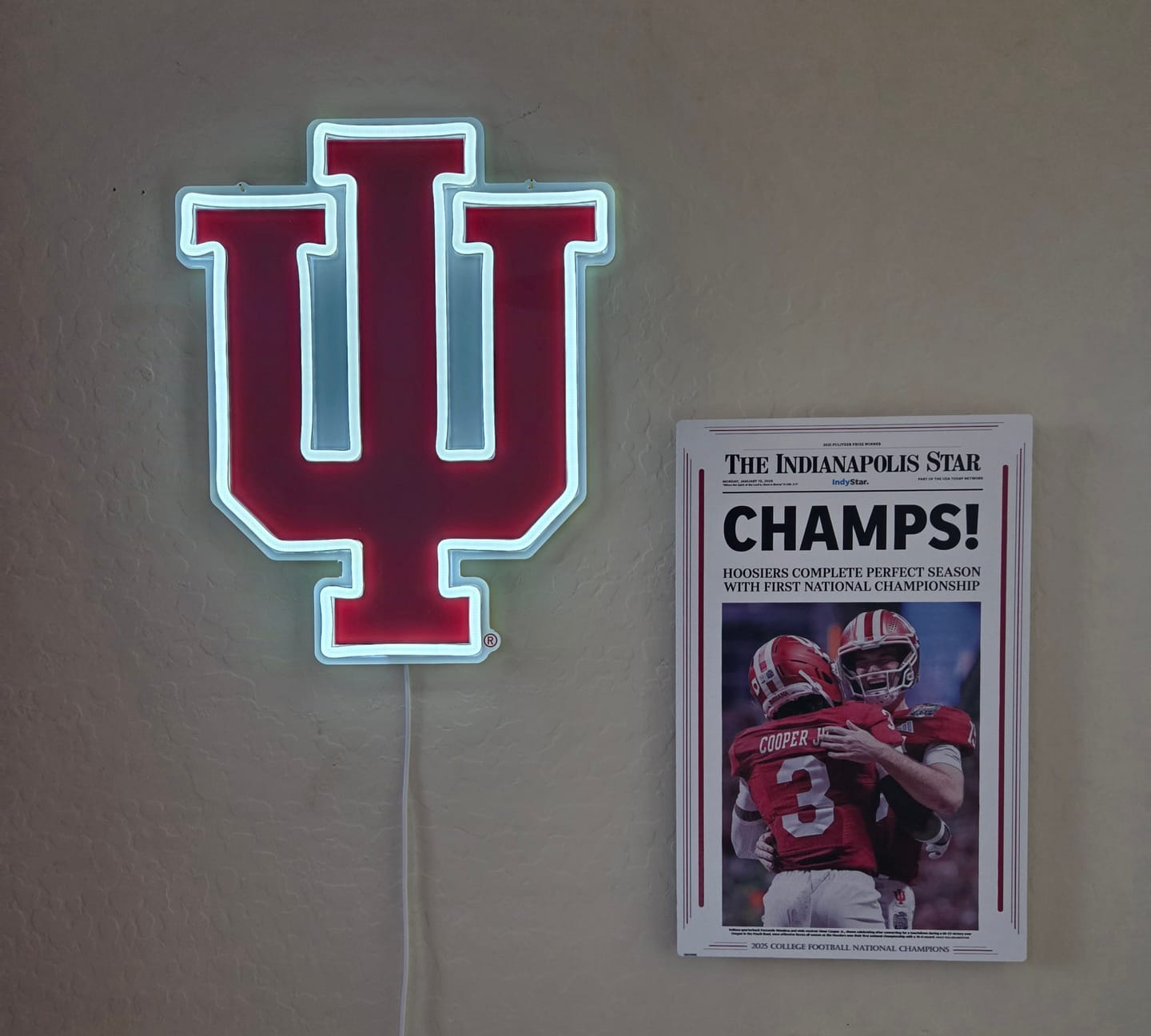 Customer photo review of Indianapolis Star Hoosiers 2025 National Championship Front Page - JAN 19, 2026