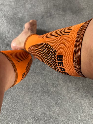 Customer photo review of Pair of Calf Compression Support Sleeves For Shin Splint Pain Relief