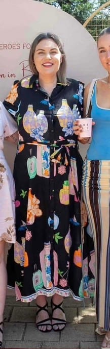 Customer photo review of Coco Maxi Shirt Dress in Black Multi Print