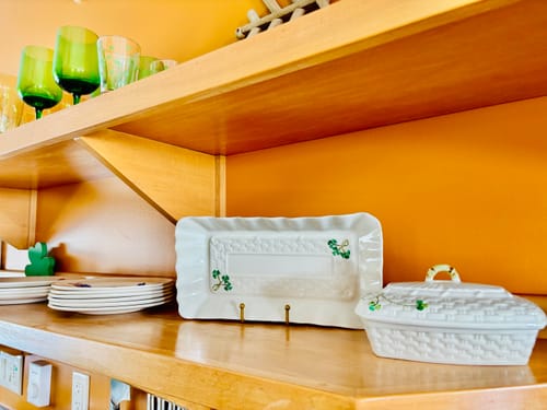 Customer photo review of Belleek Classic Shamrock Butter Dish