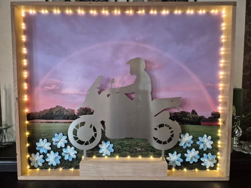 Customer photo review of Gartenstecker Motorradfahrer Version 2