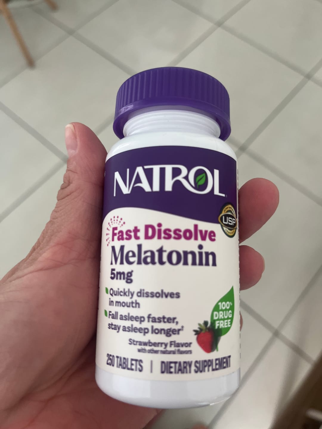 Customer photo review of Natrol - Melatonina 5 Mg 250 Tablets Dissolução Rápida Sabor Morango