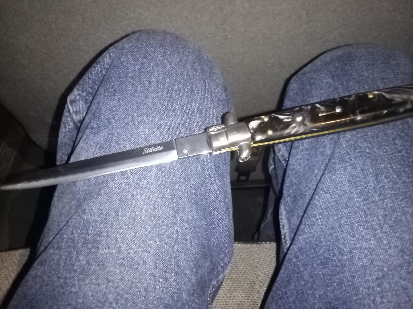 Customer photo review of 13" Big Boy Auto Italian Stiletto (MASSIVE KNIFE)