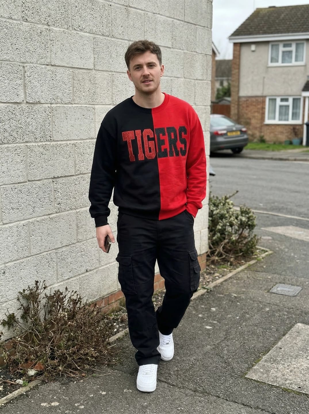 Customer photo review of Custom Glitter Embroidered Two Tone Sweatshirt